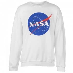Official NASA Logo Sweatshirt Mens - Logo White