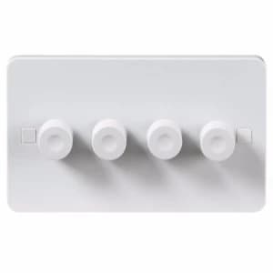 KnightsBridge Pure 9mm 40-250W White 4G 2 Way 230V Electric Dimmer Switch