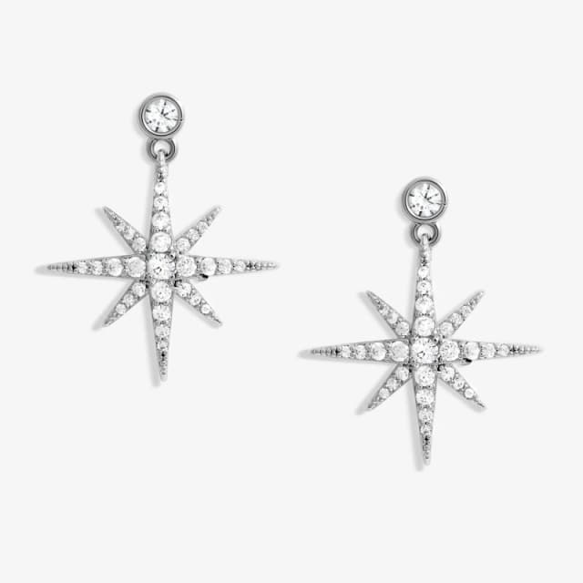 Jon Richard Silver Plated Cubic Zirconia Star Drop Earrings Jewellery Sets One Size Silver 70970211000