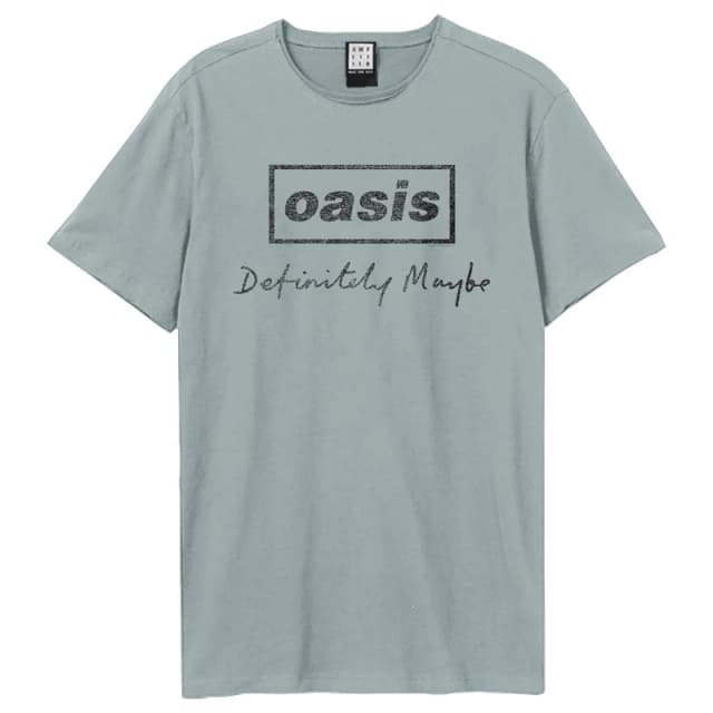 Amplified Amplified Men Definitely Maybe Distressed Oasis T-Shirt in Pale Blue Size: X-Small Pale Blue XS Male 5063703714785