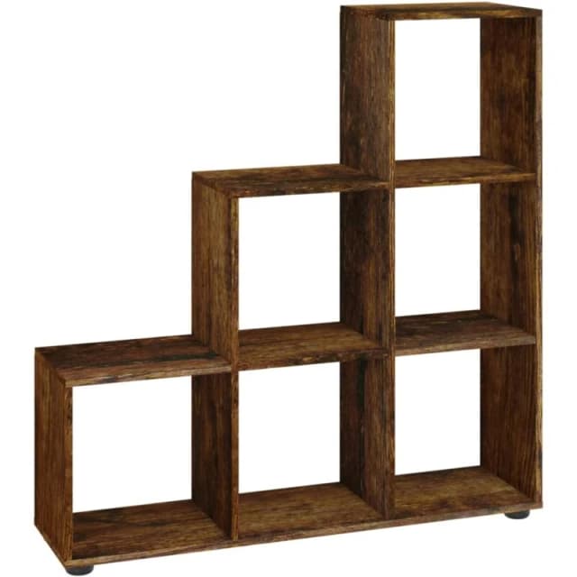 vidaXL Staircase Bookcase Smoked Oak 107cm Engineered Wood, Brown 342606