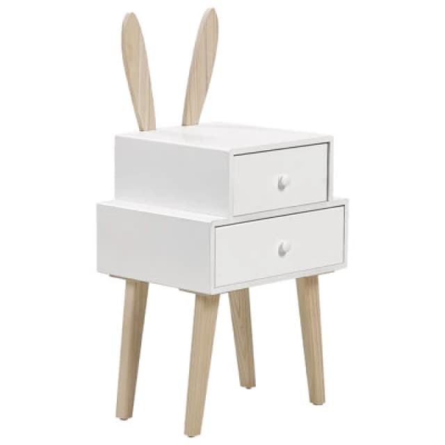 Beliani 2 Drawer Bedside Table Banks White