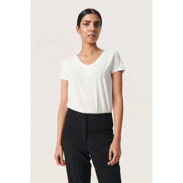 Soaked in Luxury Womens v-neck T-Shirt Soaked in Luxury Columbine Blanc Female M