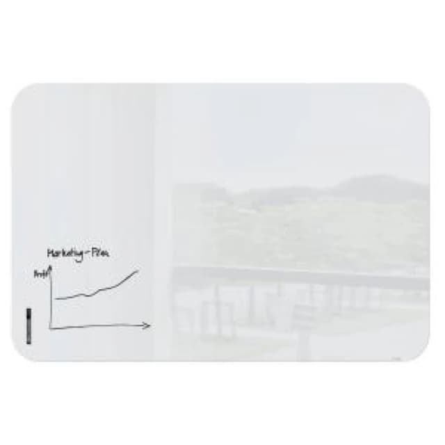 Artverum Magnetic Glass Drywipe Board Rounded Corners 1800x1200mm - EXR50483SG