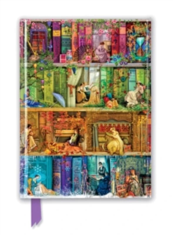Aimee Stewart: A Stitch in Time Bookshelves (Foiled Journal) Notebook / blank book