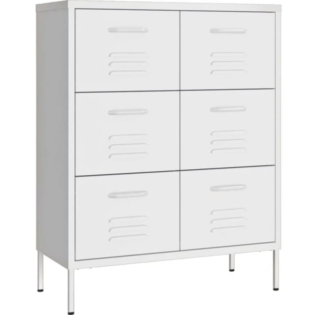 VIDAXL Drawer Cabinet White 80x35x101.5cm Steel vidaXL 8720286564646
