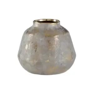 Small Grey Ceramic Gold Finish Vase