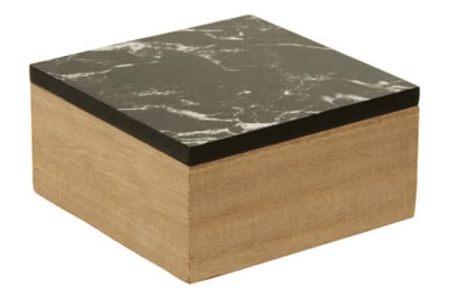 Premier Housewares Mimo Marble Effect Trinket Box Black