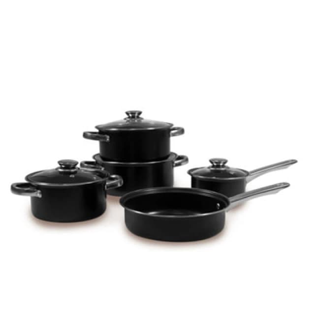 Carter & Clay 9 Piece Non-Stick Black Cookware Set