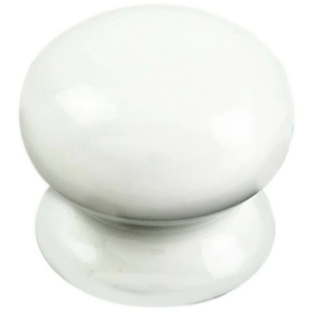 Loops Round Porcelain Cupboard Door Knob 30mm Diameter White Antique Cabinet Handle White unisex