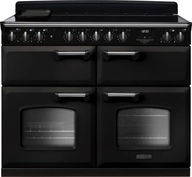 Rangemaster CLDLB110EIPCBL/CM1 Classic Deluxe BC 110cm Induction Range Cooker Chrome Trim 14926 - CHARCOAL BLACK CLDLB110EIPCBL/CM1