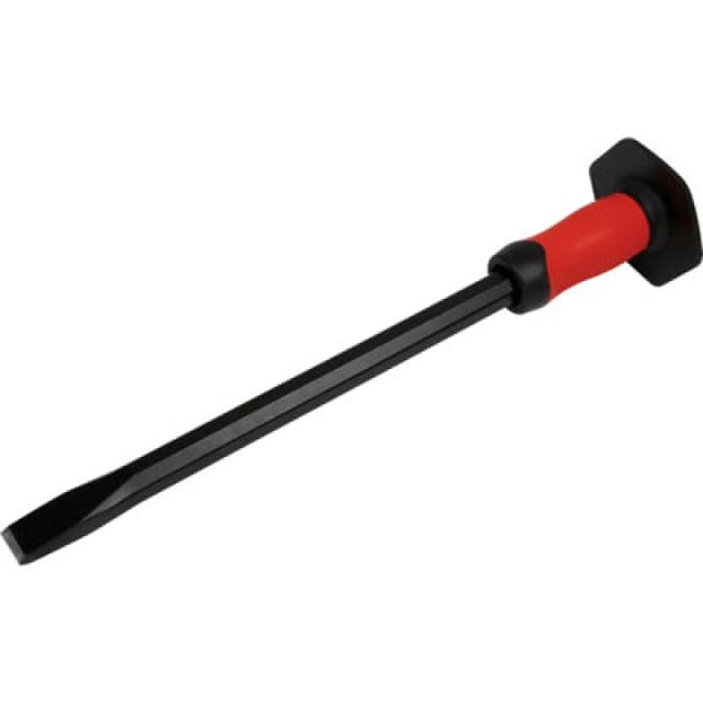 Loops Drop Forged Steel Cold Chisel with Safety Grip - 25mm x 450mm - Octagonal Shaft Metallics