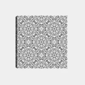 MANDALA84 White Black Decorative Canvas Painting