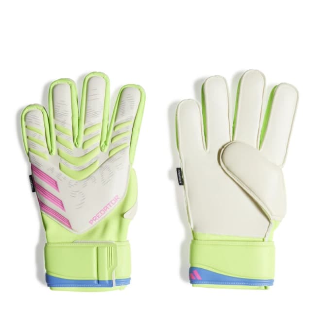 adidas Predator Match Fingersave Goalkeeper Gloves Adults White/Yellow unisex 9