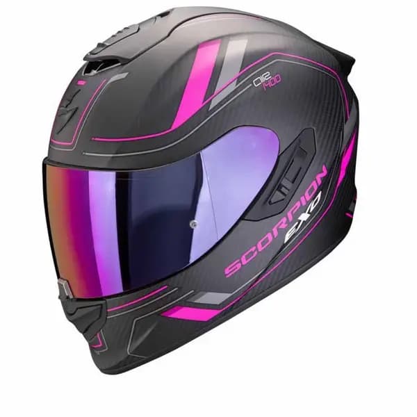 Scorpion EXO-1400 Evo II Carbon Air Mirage Matt Black Pink Full Face Helmet Size M