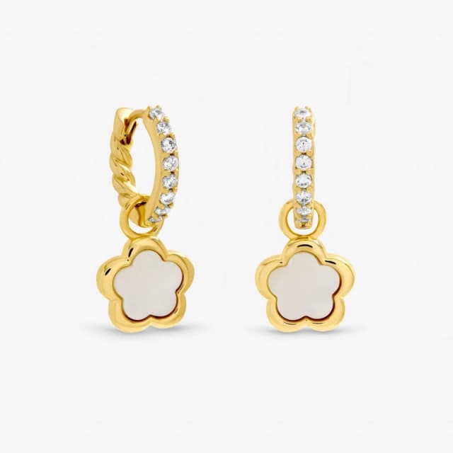 Inicio Gold Plated Mother of Pearl Flower Earrings - Gift Stud Earrings One Size Gold 40959110000