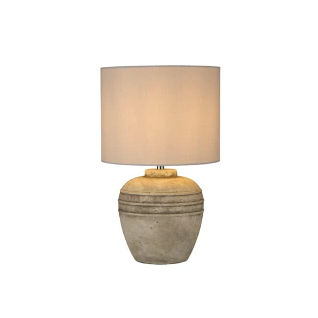 Lighting Collection Stone Effect Ceramic Table Lamp wth Grey Shade Grey unisex One size
