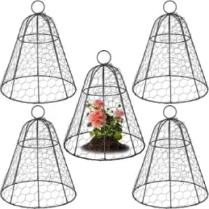VEVOR Chicken Wire Cloche, 5 Packs 13" Diameter x 15.7" Height, Plant Protector and Cover with Zip Ties & Staples, Sturdy Metal Cage Garden