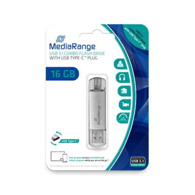 MediaRange MR935 USB flash drive 16GB USB Type-A / USB Type-C 3.2 Gen