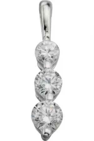 Beginnings Cubic Zirconia Round 3 Stone Pendant JEWEL P976C