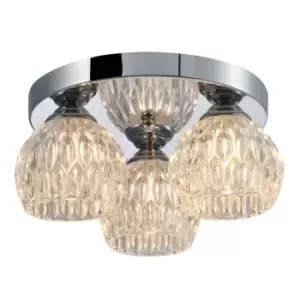 Modern Flush Ceiling Light Polished Chrome Finish with Glass Shades