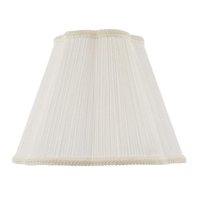 Happy Homewares White Victorian Pleated Faux Silk Lamp Shade with Embroidered Trims Size: 12" White Unisex 12"