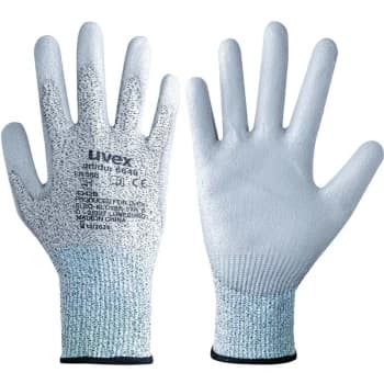 Cut Resistant Gloves, Pu Coated, Grey, Size 8 - Uvex
