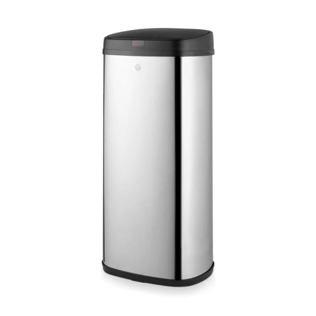 Swan 50L Square Sensor Bin w/Black Stainless Steel unisex Medium