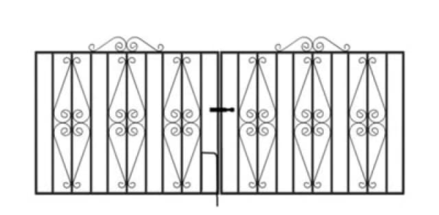 Burbage Iron Craft Stira Metal Scroll Driveway Gate 2134mm Gap X 914mm High St10Zp