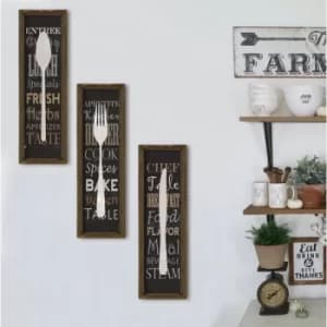 MZM390 Multicolor Decorative Framed MDF Painting (3 Pieces)