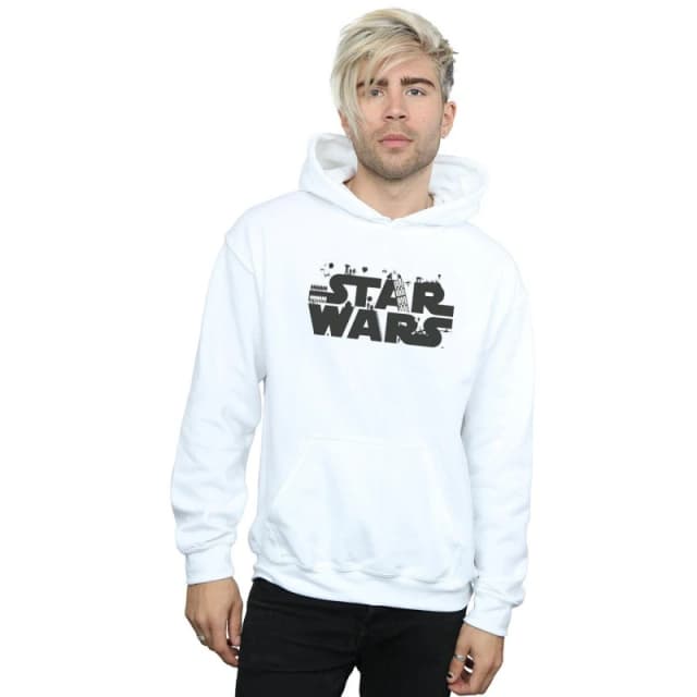 Star Wars Star Wars Men Minimalist Logo Hoodie in White Size: Small White S Male 5057864291810