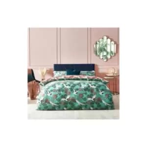 Furn Botanical Duvet Cover Set (Double) (Duck Egg Blue) - Duck Egg Blue