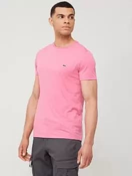 Lacoste Classic Logo Pima Cotton T-Shirt - Pink Size M Men