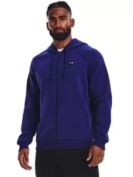 Under Armour Training Rival Fleece Full Zip Hoodie - Blue Size L, Men