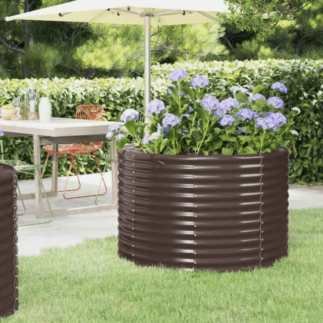 vidaXL Garden Raised Bed Steel 100x100x68cm Brown, Brown 319055