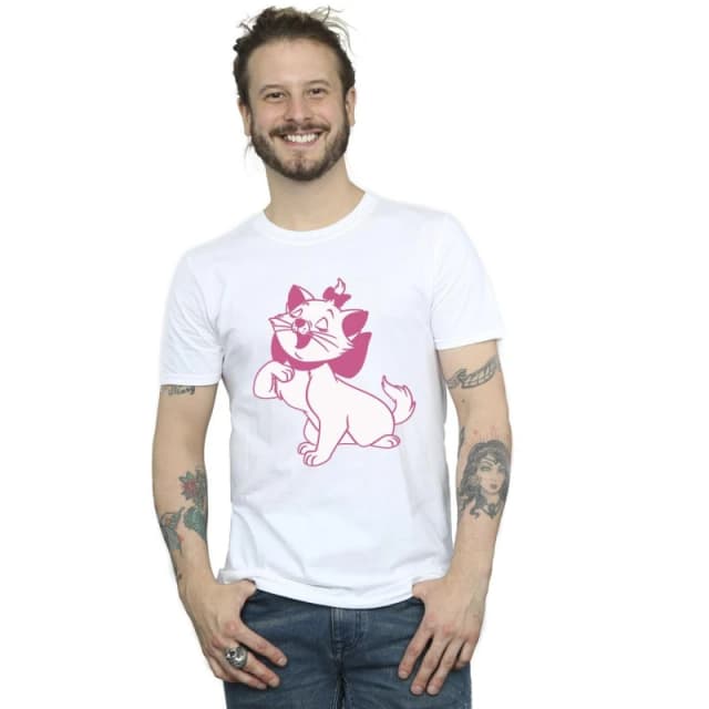 Disney Men The Aristocats Marie T-Shirt in White Size: Small White S Male 5059934405752