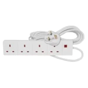 Mercury 429.834UK 4-Way Extension Lead, Neon