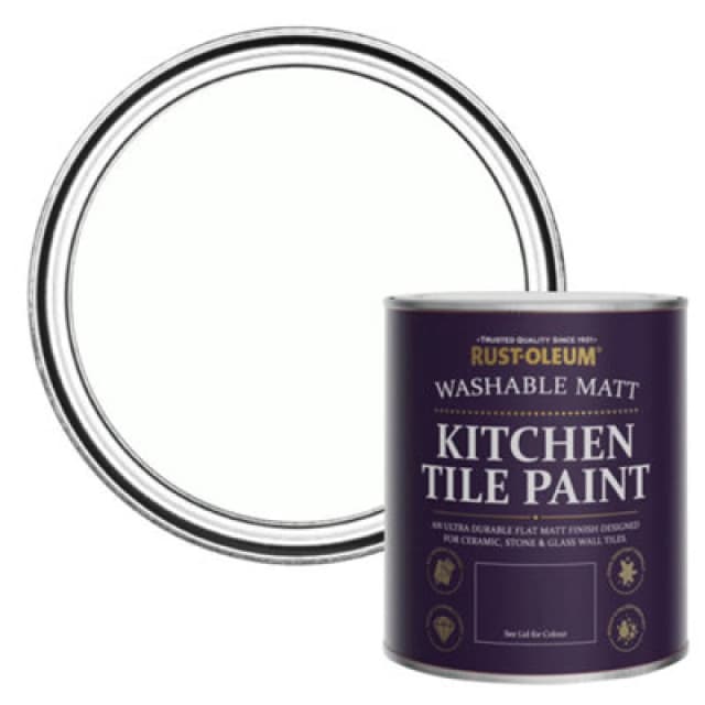 Rust-Oleum Chalk White Matt Kitchen Tile Paint 750Ml