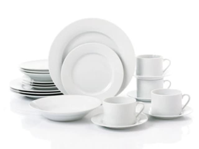 Waterside 20Pc White Rimmed Dinner Set, White 6271
