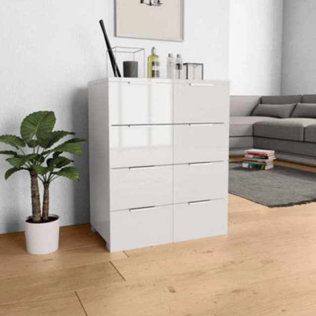 VIDAXL Sideboard High Gloss White 60x35x80cm Engineered Wood Vidaxl 8719883592527