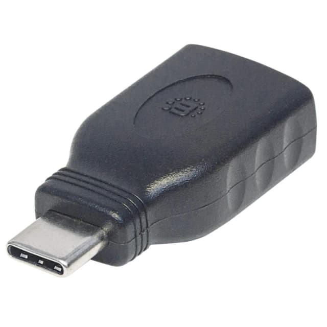 Manhattan Manhattan USB-C to USB-A Adapter Male to Female 5 Gbps (USB 3.2 Gen1 aka USB 3.0) Equivalent to USB31CAADG SuperSpeed USB Black Lifetime War