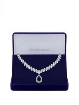 Jon Richard Jon Richard Cubic Zirconia Baguette Navette Sapphire Pear Drop Necklace