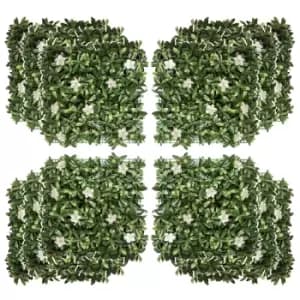 Outsunny 12pc Artificial Boxwood Rhododendron Wall Panels (50cm x 50cm)