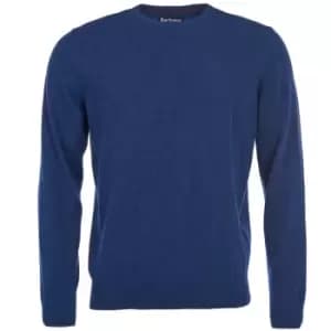 Barbour Essential Lambswool Crew Neck Jumper Deep Blue Large