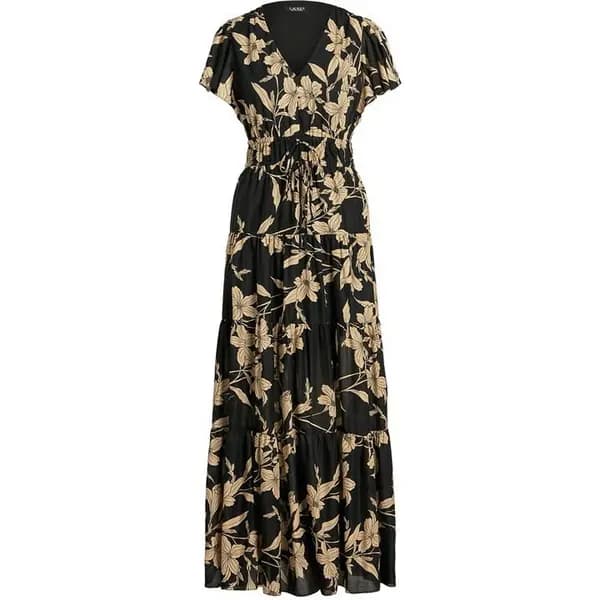 Lauren by Ralph Lauren Tofleur Maxi Dress - Black 12