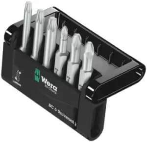 Wera Driver Bit Set 6 Pieces, Phillips, Pozidriv, Torx