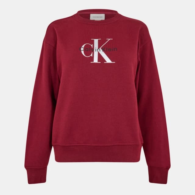 Calvin Klein Jeans Womens Cotton Crew Sweatshirt Renaissance Red female 8 (XS)