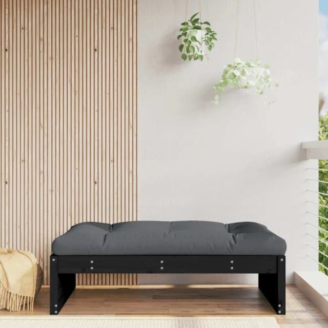 VIDAXL Garden Footstool Black 120x80cm Solid Wood Pine Vidaxl 8720845803308