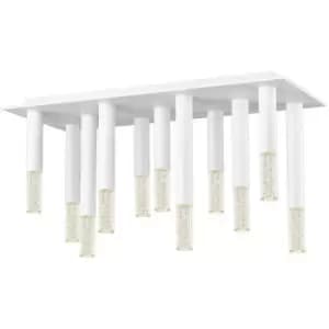 Zumaline One Integrated LED Semi Flush Ceiling Light, Matt White, 4950LM 3000K