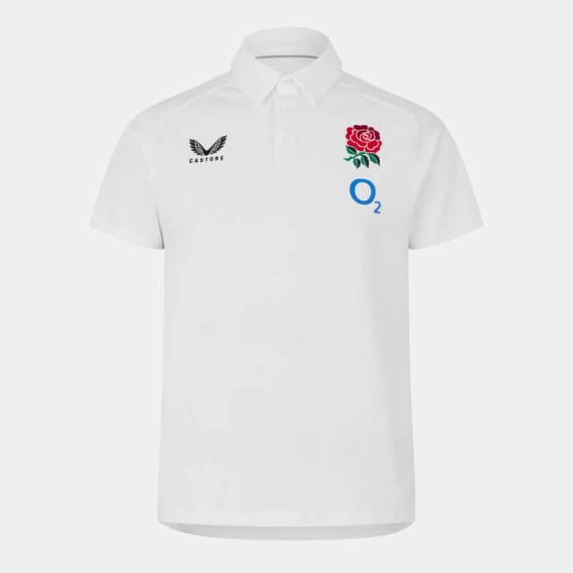 Castore England Rugby Polo Shirt 2025 Mens White male S